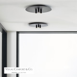 Visual Comfort & Co. Modern Collection Ponte Flush Mount, Integrated LED, Black, 16"W (700FMPNT16B-LED930 70PGAM0) 