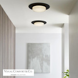 Visual Comfort & Co. Modern Collection Sen Flush Mount, Integrated LED, Black, 17"W (700FMSEN17B-LED927 70PGAMJ) 