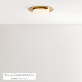 Visual Comfort & Co. Modern Collection Sen Flush Mount, Integrated LED, Brass, 17"L (700FMSEN17NB-LED927 70PGAMK) 