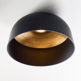 Visual Comfort & Co. Modern Collection Foundry Flush Mount, 1-Light, LED, Black, 14.4"W (700FMFND15B-LED930 70PDJRZ) 