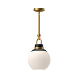 Alora Lighting Copperfield Pendant, 1-Light, Aged Gold, Opal Matte Glass, 18.38"H 
