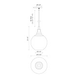 Alora Lighting Copperfield Pendant, 1-Light, Aged Gold, Clear Glass, 22.25"H 