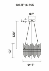 CWI Lighting Genevieve Chandelier, LED, Medallion Gold, 16"W (1063P16-169 3069NC5) 
