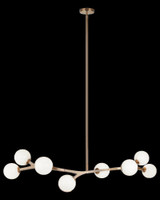 Matteo Lighting Rami Chandelier, 8-Light, Brass, Aged Gold Brass, 54.9"L (C81508AGOP 305XPX9) 