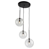 Artcraft Pinpoint Pendant, 3-Light, Black, Clear Shade, 18.1"W (SC13193BK 340431L7) 