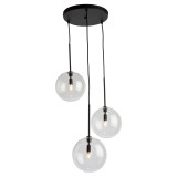 Artcraft Pinpoint Pendant, 3-Light, Black, Clear Shade, 18.1"W (SC13193BK 340431L7) 