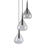 Artcraft Conic Pendant, 3-Light, Black, Clear Shade, 15.4"W (AC11163BK 340430NN) 