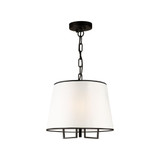 Artcraft Coco Pendant, 3-Light, Black, White Shade, 15.7"W (SC13340BK 340431LT) 