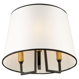 Artcraft Coco Semi-Flush Mount, 3-Light, Gold, Black, White Shade, 15.7"W (SC13344BK 340431LV) 