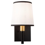 Artcraft Coco Sconce, 1-Light, Gold, Black, White Shade, 10.24"H (SC13347BK 340431LY) 