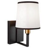 Artcraft Coco Sconce, 1-Light, Gold, Black, White Shade, 10.24"H (SC13347BK 340431LY) 