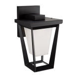 Artcraft Waterbury Outdoor Wall Light, LED, Black, Frosted Shade, 9.06"H (AC9181BK 340431KU) 