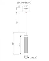 CWI Lighting Neva Mini Pendant, 1-Light, LED, Satin Gold, 2.5"W (1343P3-602-C 3069PD4) 