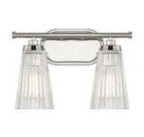 Savoy House Chantilly Bathroom Vanity Light, 2-Light, Polished Nickel, Glass Shade, 14"W (8-1745-2-109 ALPR0) 