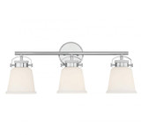 Savoy House Kaden Bathroom Vanity Light, 3-Light, Polished Chrome, Glass Shade, 26"W (8-1627-3-11 ALPTC) 