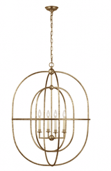 Visual Comfort & Co. Signature Collection Desmond Open Double Oval Lantern, 4-Light, Gild, 40.5"H (CHC 2225G CWY62) 
