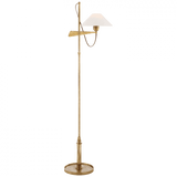 Visual Comfort & Co. Signature Collection Hargett Bridge Arm Floor Lamp, 1-Light, Hand-Rubbed Antique Brass, 50"-56.5" (SP 1505HAB-L CZYXP) 