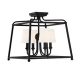 Crystorama Sylvan 4 Light Semi Flush Mount - Black Forged 15.5"H 