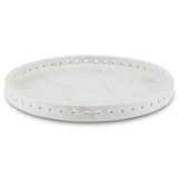 Currey and Company Freya Large White Marble Tray 