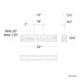 Schonbek Beyond Mirage Linear Pendant, Integrated LED, Black, Optic Crystal (BPD16254-BK YUEX014AYN) 