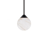 Schonbek Beyond Quest Mini Pendant, Integrated LED, Black, Optic Haze Quartz (BPD40206-BK YUEX014CW8) 