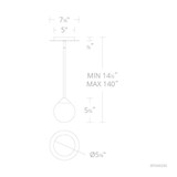 Schonbek Beyond Quest Mini Pendant, Integrated LED, Black, Optic Haze Quartz (BPD40206-BK YUEX014CW8) 