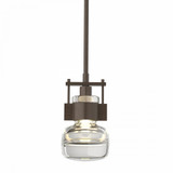 Hubbardton Forge Cuff Small Mini Pendant, 1-Light, Bronze, Clear Glass, 5.5"W (187330-SKT-MULT-05-ZM0448 5NMYZ0) 