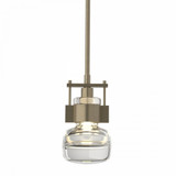 Hubbardton Forge Cuff Small Mini Pendant, 1-Light, Soft Gold, Clear Glass, 5.5"W (187330-SKT-MULT-84-ZM0448 5NMYZ6) 