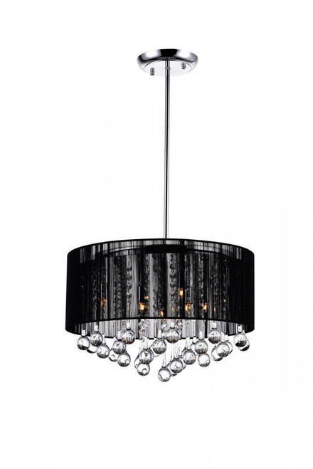 CWI Lighting Water Drop Drum Shade Chandelier, 6-Light, Chrome, 18"W (5006P18C-R(B) 3066GV6) 