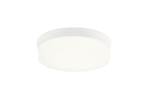 Matteo Lighting Circian Flush Mount, 1-Light, LED, Matte White, Opal Glass Shade, 12"W (M10901MW 305XUUF) 