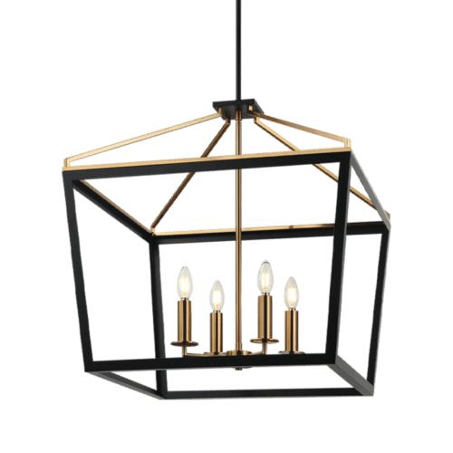 Matteo Lighting Mavonshire Pendant, 4-Light, Black & Aged Gold Brass, 22"W (C67014BKAG 305XUWC) 