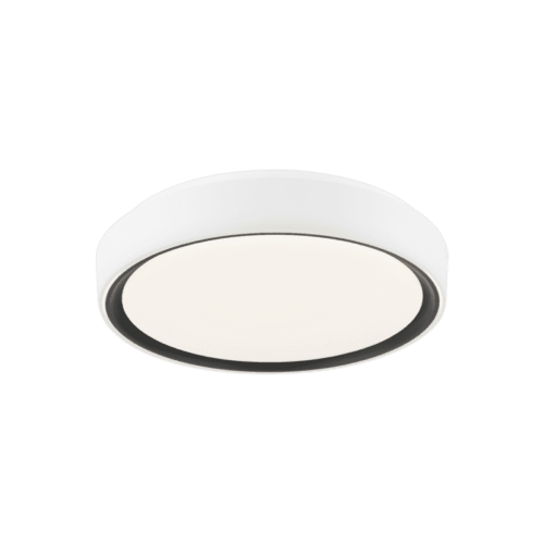 Matteo Lighting Alamus Flush Mount, 1-Light, LED, Black & White, White Acrylic Shade, 15.25"W (M10601WHBK 3060LP0) 