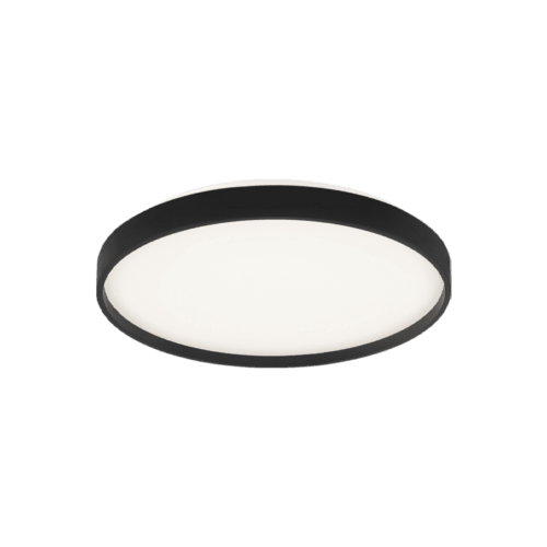 Matteo Lighting Alexandre Flush Mount, 1-Light, LED, Black, White Acrylic Shade, 15"W (M10802BK 3060LP5) 