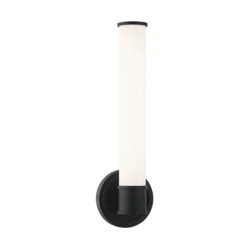 Matteo Lighting Stevenson Bath Vanity Light, 1-Light, LED, Matte Black, White Glass Shade, 15.25"H (S09215MB 3060LQU) 