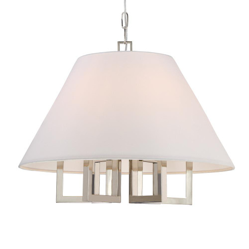 Crystorama Westwood Chandelier - Polished Nickel 18.5"H 