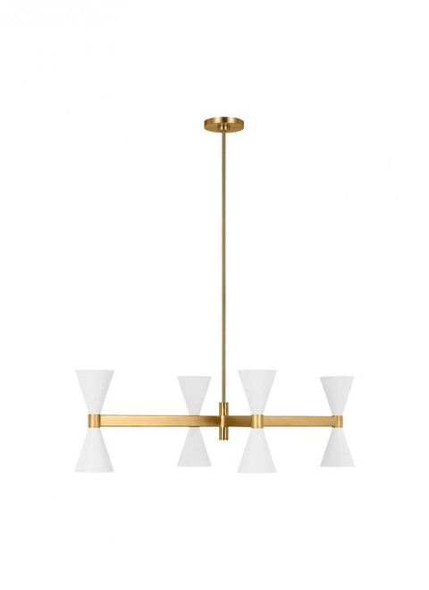 Visual Comfort & Co. Studio Collection Albertine Linear Chandelier, 8-Light, Matte White, 24"W (AEC1068MWT 706X462) 