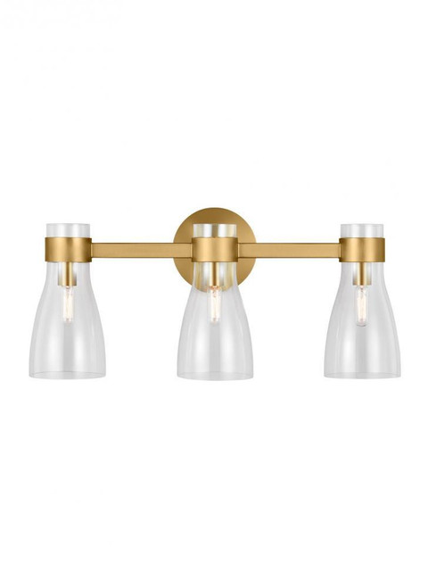Visual Comfort & Co. Studio Collection Moritz Bathroom Vanity Light, 3-Light, Burnished Brass, Clear Shade, 24"W (AEV1003BBS 706X39P) 
