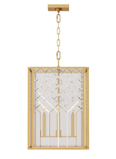 Visual Comfort & Co. Studio Collection Erro Chandelier, 4-Light, Burnished Brass, Clear Shade, 24.25"H (AC1144BBS 706X47C) 