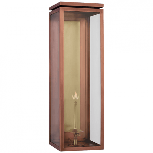 Visual Comfort & Co. Signature Collection Fresno X-Large 3/4 Gas Wall Lantern, 1-Light, Soft Copper, 26"H (CHO 2552SC-CG D02TD) 