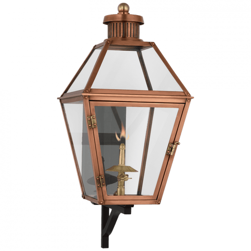 Visual Comfort & Co. Signature Collection Stratford Small Bracketed Gas Wall Lantern, 1-Light, Soft Copper, 23"H (CHO 2455SC-CG D02TJ) 