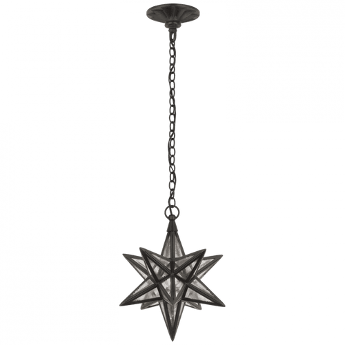 Visual Comfort & Co. Signature Collection Moravian Small Star Lantern, 1-Light, LED, Aged Iron, Antique Mirror Shade, 15.25"H (CHC 5210AI-AM D02TK) 