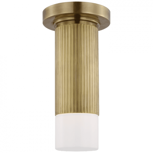 Visual Comfort & Co. Signature Collection Ace Mini Monopoint Flush Mount, 1-Light, LED, Hand-Rubbed Antique Brass, 10.75"H (TOB 4350HAB-WG D02TR) 