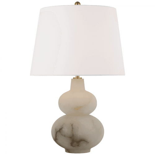 Visual Comfort & Co. Signature Collection Ciccio Large Table Lamp, 1-Light, LED, Alabaster, Linen Shade, 23"H (TOB 3516ALB-L D02TW) 