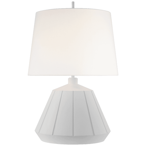 Visual Comfort & Co. Signature Collection Frey Medium Table Lamp, 1-Light, LED, Plaster White, Linen Shade, 27.75"H (TOB 3417PW-L D02TY) 