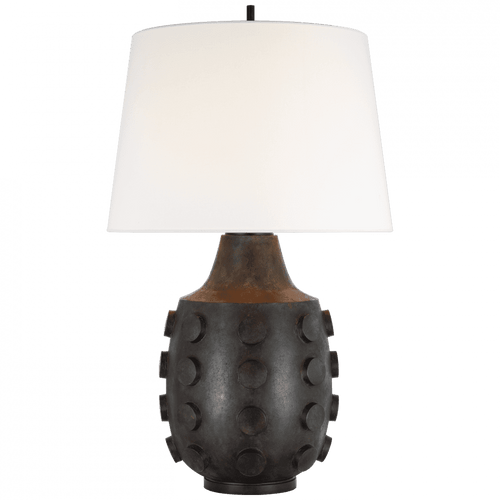 Visual Comfort & Co. Signature Collection Orly Large Table Lamp, 1-Light, LED, Garden Bronze, Linen Shade, 31.5"H (TOB 3415GBZ-L D02U4) 