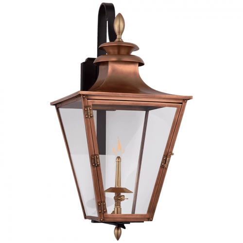 Visual Comfort & Co. Signature Collection Albermarle Small Bracketed Gas Wall Lantern, 1-Light, Soft Copper, Brass, 24"H (CHO 2435SC-CG D02UM) 