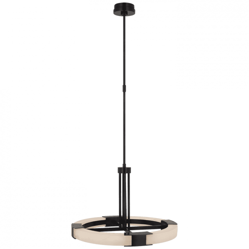 Visual Comfort & Co. Signature Collection Covet Medium Ring Chandelier, 1-Light, LED, Bronze, Alabaster, 24"W (KW 5138BZ/ALB D03QC) 