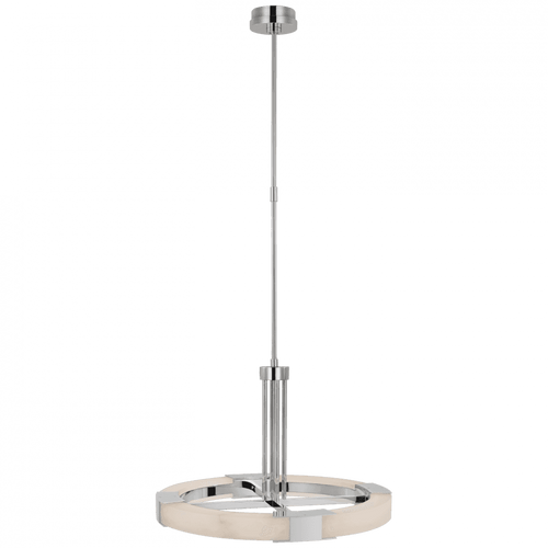 Visual Comfort & Co. Signature Collection Covet Medium Ring Chandelier, 1-Light, LED, Polished Nickel, Alabaster, 24"W (KW 5138PN/ALB D03QD) 