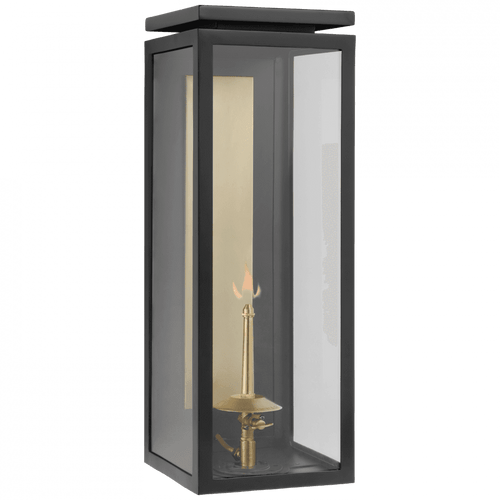 Visual Comfort & Co. Signature Collection Fresno Large 3/4 Gas Wall Lantern, 1-Light, Matte Black, 20"H (CHO 2551BLK-CG D03QQ) 