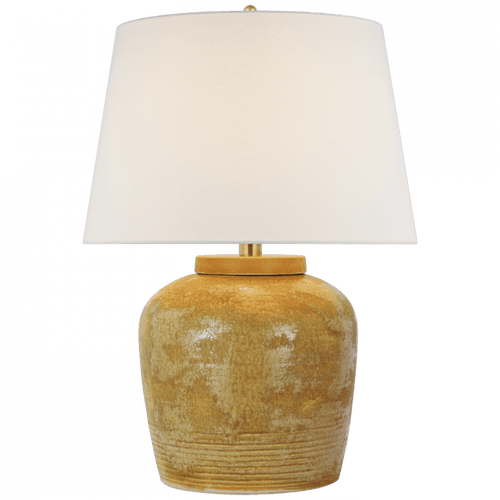 Visual Comfort & Co. Signature Collection Nora Medium Table Lamp, 1-Light, LED, Yellow Oxide, Linen Shade, 28"H (MF 3638YOX-L D03QH) 